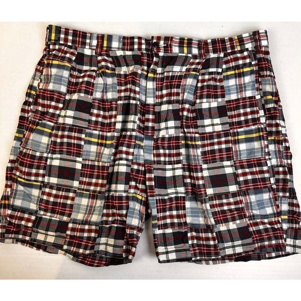 Jos A Bank Madras Plaid Shorts Men's 42 Blue Red Preppy Beach Resort